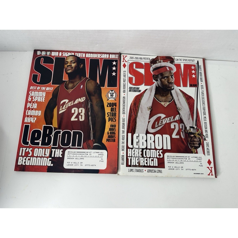 LeBron James SLAM Magazine No. 78 & 93 Cleveland Cavaliers 2004 2005 Posters